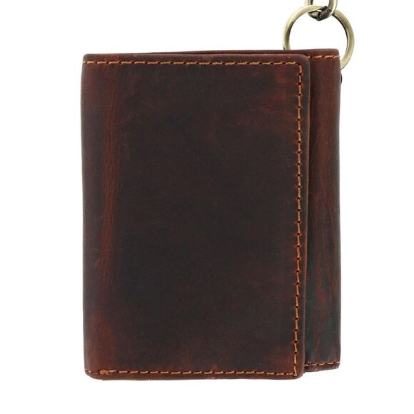 Cazoro Men's RFID Vintage Leather Trifold Chain Wallet - Picture 2 of 5